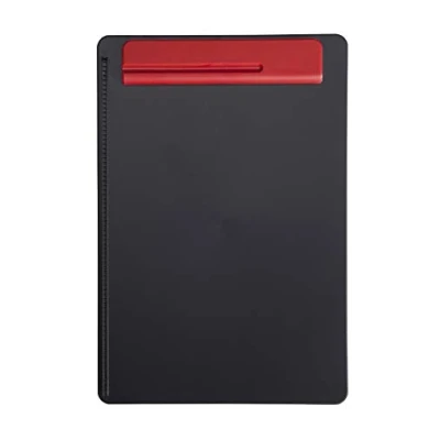 Image of Maul clipboard, Plastic shatterproof A4 Paper Stopper Left, Pen Holder Black/red