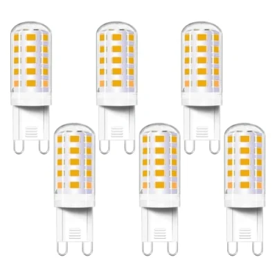 Image of Akynite G9 LED Light Bulbs 4W Warm White 2700K, Equivalent to Bi Pin Halogen Bulb 33W 40W, 400LM, 230V Capsule for Chandelier/Wall Lamp, Not Dimmable, No Flicker, 6 Pack