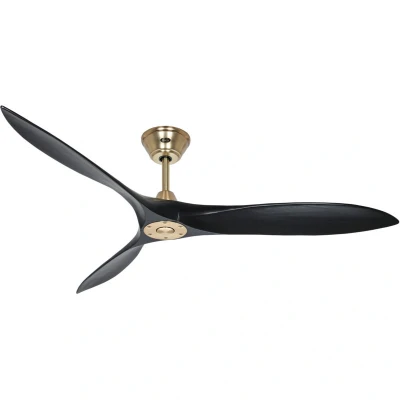 Image of CASAFAN Eco Airscrew Ceiling Fan, Rotor Blade 1520 mm, Matt Black/Brass