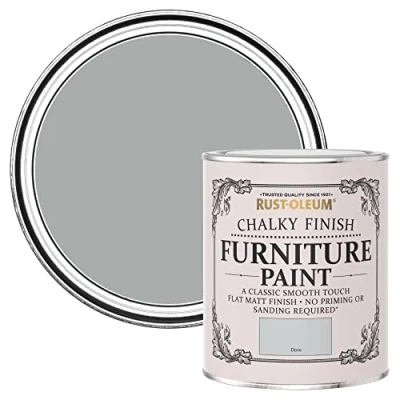 Image of Rust Oleum Light Grey Upcycled Furniture Paint in Chalky Finish Dove 750ml