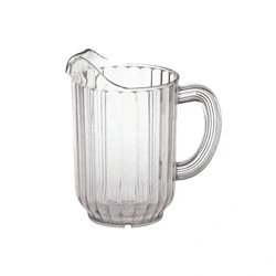 Image of SECO 1.7L Ribbed Pitcher Durable and Break Resistant, Perfect for Business, Bar, Buffet Catering Clear