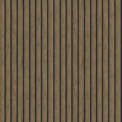 Image of Wood Slat Effect Wallpaper Dark Oak Holden 13130 Brown