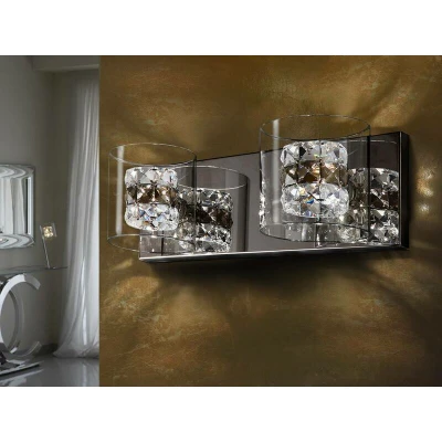 Image of Flash 2 Light Crystal Wall Lamp Chrome, G9