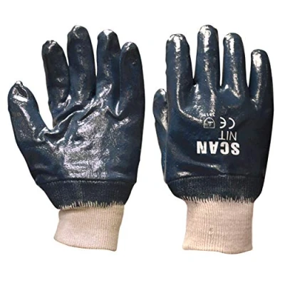 Image of Scan Nitrile Knitwrist Heavy Duty Gloves SCAGLONIT