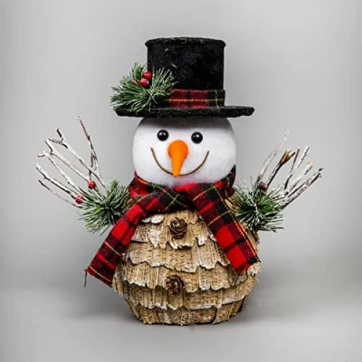 Image of SHATCHI 25cm Snowman Christmas Tabletop Centrepiece Decorated Showpieces Home Art &amp; Craft Xmas Party Window Décor