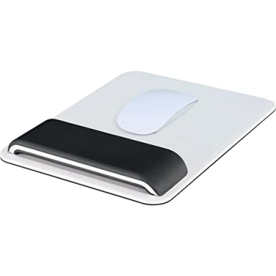 Image of Leitz Ergo WOW Mouse Pad with Adjustable Wrist Rest, Two Height Settings, Black/White, 65170095