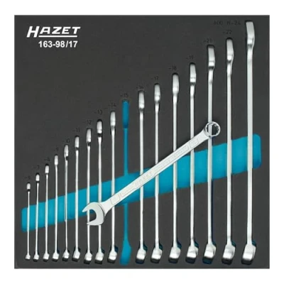 Image of HAZET 163 98/17 12 Point Traction Profile Combination Wrench Set Multi Colour
