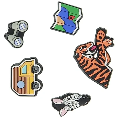 Image of Crocs Unisex&#039;s Safari 5 Pack Shoe Charms, One Size