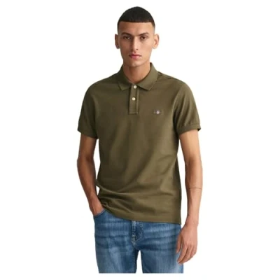 Image of GANT Men&#039;s Slim Shield SS Pique Polo, Racing Green, L