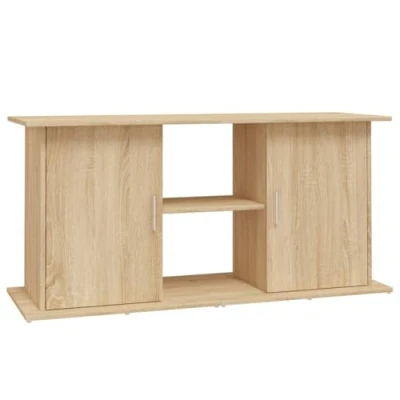 Image of vidaXL Aquarium Stand in Sonoma Oak Living Room Engineered Wood Fish Tank Display with Storage Shelves and Compartments