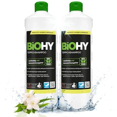 Image of BiOHY Carpet Shampoo (2 x 1l Bottle) cleaner ideal FOR removing stubborn stains SPECIALLY DEVELOPED WASHING VACUUM CLEANERS (Teppichshampoo)