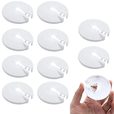 Image of Plastic Radiator Pipe Covers White Collars Wall Universal 8 22mm for Diameter Decoration 20PCS
