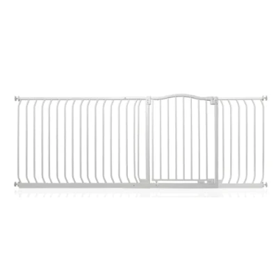 Image of Safetots Curved Top Safety Gate, 198cm 207cm, Matt White, Pressure Fit Stair Baby Gate for Doors Hallways and Spaces, Barrier, Easy Installation