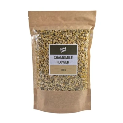 Image of Lowhill Valley Chamomile Flower herbal tea Matricaria chamomilla Whole Dried Flowers Handpicked And Responsibly Sourced No Additives or Preservatives 150g