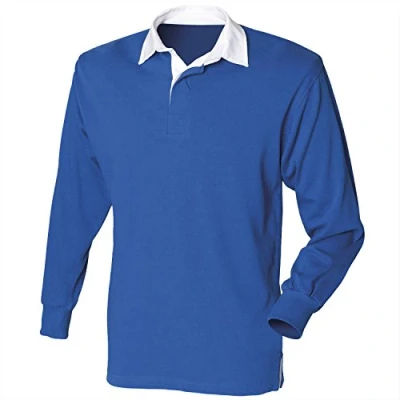 Image of Front Row Kids Long Sleeve Plain Rugby Shirt Red L