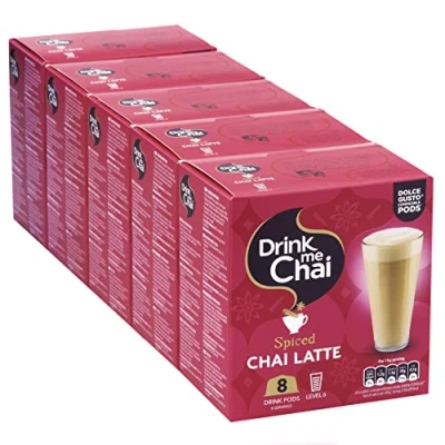 Image of Drink Me Chai Spiced Latte Dolce Gusto Compatible Pods 8 x 5 Boxes (40 Pods, 40 Servings Total)