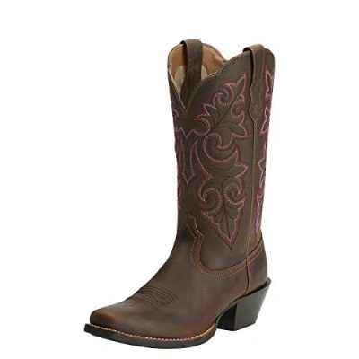 Image of ARIAT Women&#039;s Round Up Square Toe Western Boot, Powder Brown/Powder Brown, 6.5 UK