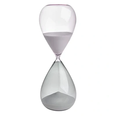 Image of TFA Dostmann 18.6011.02.40 Large 60 Minute Timer Glass Grey Pink, Sand, (L) 106 x (B) (H) 300 mm