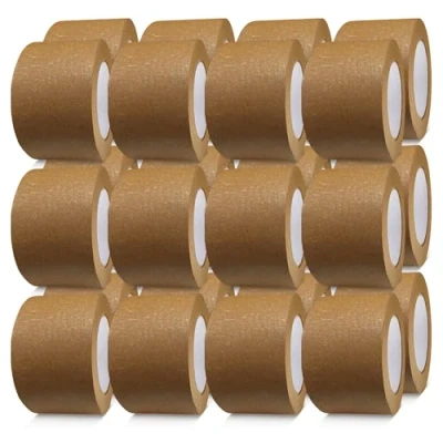 Image of G4GOODS® 24 Rolls of 75mm x 50m Kraft Paper Parcel Tape Self Adhesive Brown 100% Recyclable Roll Ideal for Sealing Moving Boxes &amp; Sustainable Packaging Solutions