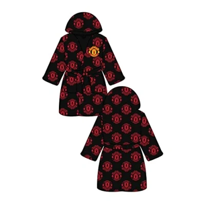 Image of TDP Textiles Kids Football Dressing Gown Boys Girls Bath Robe (5 6 Years, MUFC)