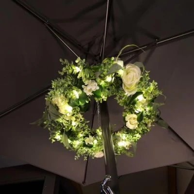 Image of Noma Floral Wreath, 40 Warm White LED&#039;S, 50 cm (Pack of 1)