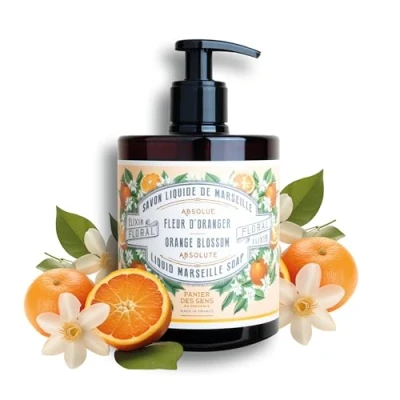 Image of Panier des Sens Liquid Hand Soap Orange Blossom Soothing Wash With Olive Oil Savon de Marseille Made in France Organic 96% Natural Ingredients Vegan 500ml