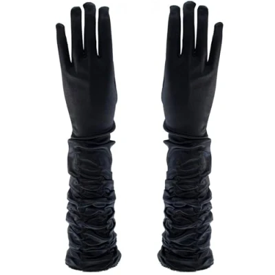 Image of Zac&#039;s Alter Ego Long Ruched Satin Gloves Fancy Dress Formal