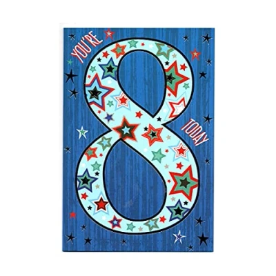Image of Birthday Card Eight (8) 8th Year Old Boy Free Post (UK)