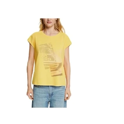 Image of ESPRIT Women&#039;s 044ee1k321 T Shirt, Yellow, XS