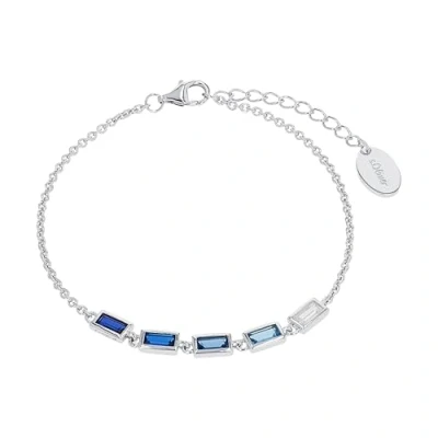 Image of s.Oliver bracelet 925 sterling silver ladies arm jewelry, with cubic zirconia synth, 17+3 cm, silver, Comes in jewelry gift box, 2031408