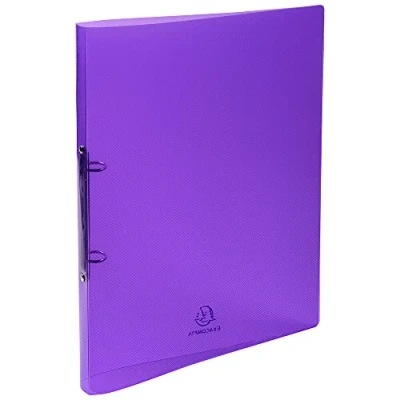 Image of Exacompta Ref. 54186E 1 Semi rigid binder in PP Crystal 2 round rings, diameter 15 mm Spine 20 External dimensions: 32 x 25 cm Format to file A4 Colour: purple