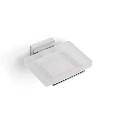 Image of Croydex QM511941 Flexi Fix Easy to Fit Cheadle Chrome Plated Square Design Soap Dish and Holder