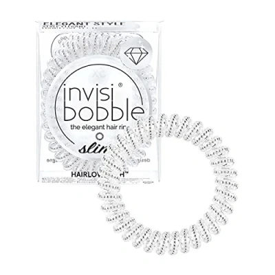 Image of invisibobble Slim Chrome Hair Scrunchie, 3 x Thin Silver Metallic for Girls and Women, Elegant Look &amp; Strong Hold, Designed in the Heart of Munich