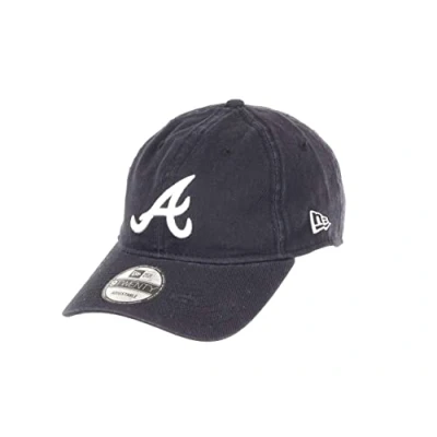 Image of New Era Atlanta Braves MLB Team Navy 9Twenty Unstructured Strapback Cap One Size