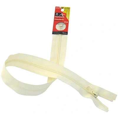 Image of Ozelaplus 50cm Beige Zip with Metal Teeth and Auto Lock