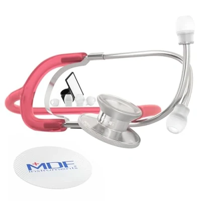 Image of MDF® Dual Head Lightweight Stethoscope (MDF747) (Translucent Red (Spice))