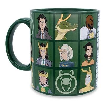 Image of Marvel Studios Loki &quot;Glorious Purpose&quot; Ceramic Mug Holds 20 Ounces
