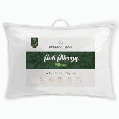 Image of Opulent Home Luxury Microfibre Pillow Anti Allergy Hotel Quality 4 Pack Firm Set