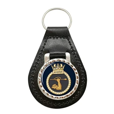 Image of Giftshop UK HMS Agamemnon, Royal Navy Leather Key Fob