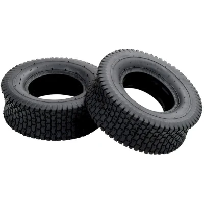 Image of vidaXL 2pc Replacement Wheelbarrow Tyres Heavy Duty 13x5.00 6 4PR Rubber, Easy Installation, High Load Capacity, Suitable for Trucks, Trolleys, Carts