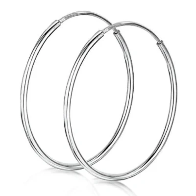 Image of Amberta Women’s 925 Sterling Silver 30 mm Hoop Earrings