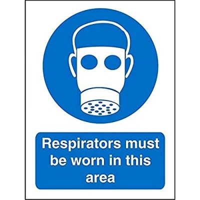 Image of Seco Respirators Must Be Worn in This Area Sign, 200mm x 300mm 1mm Semi Rigid Plastic