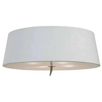 Image of Ninette Flush Ceiling 4 Light E27, Antique Brass With Ivory White Shade