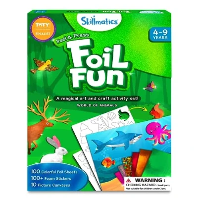 Image of Skillmatics Art &amp; Craft Activity Foil Fun Animals, No Mess for Kids, Kits Supplies, DIY Creative Activity, Christmas Gifts Boys Girls Ages 4, 5, 6, 7, 8, 9, Travel Toys