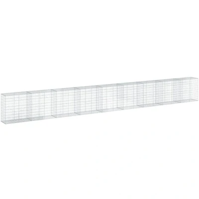 Image of vidaXL Gabion Basket with Cover 900x50x100 cm Galvanised Iron