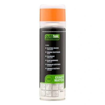Image of Autotek Professional Exact Match Car Spray Paint, Ford Electric Orange Pearl Aerosol Spray, 300 ml