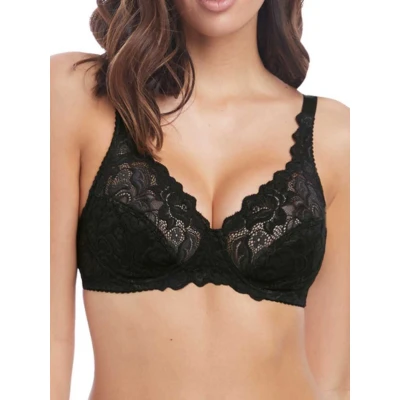 Image of Wacoal Womens Eglantine Non Wired Bra Black Polyamide Size 36B