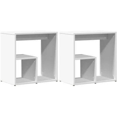 Image of vidaXL Side Tables 2 pcs White 50x30x50 cm Engineered Wood