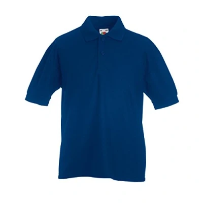 Image of Fruit of the Loom Boys&#039; Polo Shirt blue navy 9 11 Years