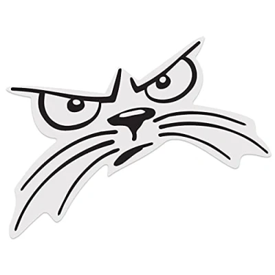 Image of Biomar Labs® 1 x PVC Vinyl Car Funny Sticker Angry Cat Eyes Face Decal for Bumper Door Window Motorcycle Helmet Laptop B 21 (transparent)